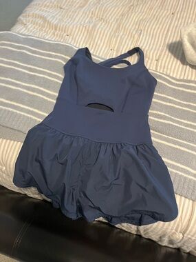 Navy Blue Free People Shorts Onesie with Cutout